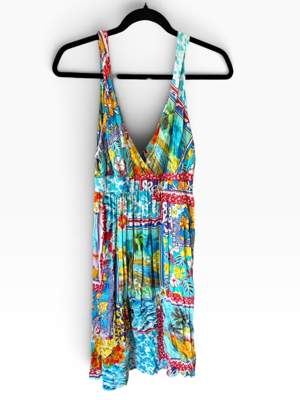 Jams World Vibrant Abstract knee length Dress Hawaii Hibiscus island magic